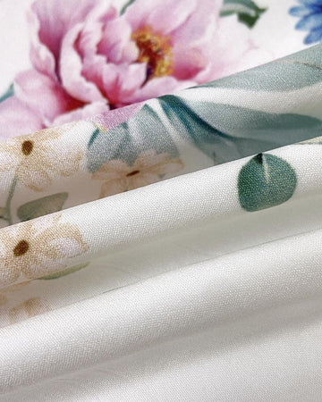 Floral Print Stand Collar Sleeveless Button Down Casual Dress Cutout Elastic Waist Back Maxi Dress